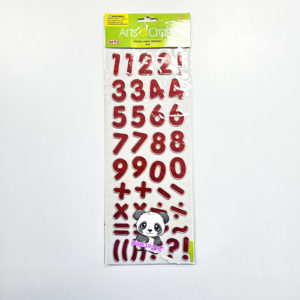 Glitter Number Stickers PF4434 Red - Image 1