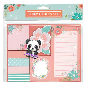 Sticky Note Set Pink Floral - Image 1