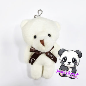 Teddy Bear Keychain Pink/Cream - Image 1