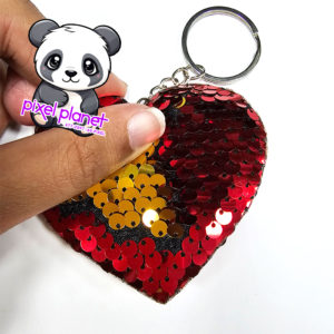 Sequin Heart Keychain - Image 1