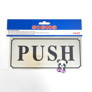 Silver Metallic Push Sign - Image 1