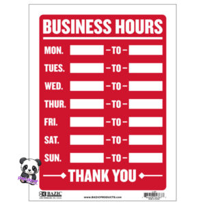 Bazic Business Hours Sign L-23 - Image 1