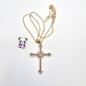 Rhinestone Gold Cross Chain - Image 1