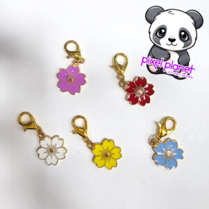 Mini Flower Charm Keychain - Image 1
