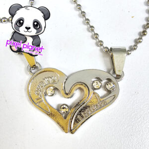 Friendship Pendants Interlocking Heart Gold & Silver