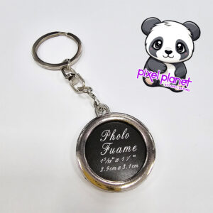 Custom Circle photo Metal Keychain