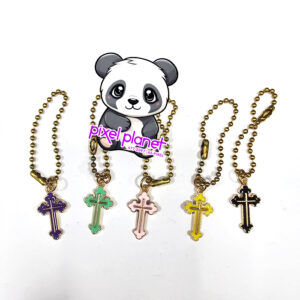 Mini Cross Coloured Charm Keychains