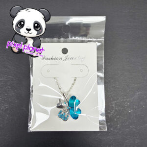 Clover Pendant & Chain Light Blue