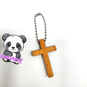 Wooden Cross Keychain