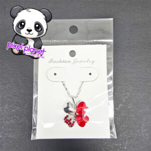 Clover Pendant & Chain Red