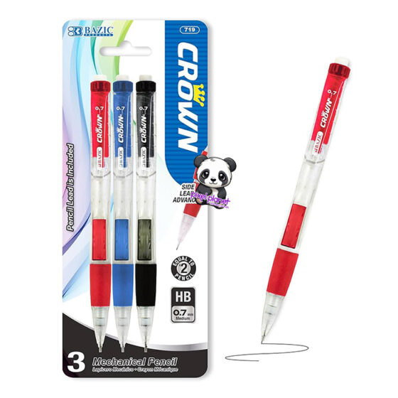 BAZIC Crystal 0.7 mm Mechanical Pencil (3/Pack)